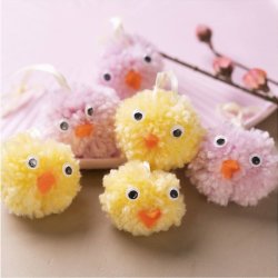 Mini DIY Kit Pompon | Kycklingar | Ass. färger