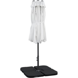 Dubbel parasoll|450x264cm|inkl. fot+överdrag|beige