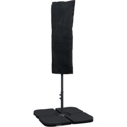 Dubbelparasoll, 450x264cm-inkl. fot+överdrag/svart