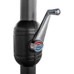 Dubbelparasoll, 450x264cm-inkl. fot+överdrag/svart