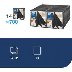 Servett TORK LinStyle svart39x39cm 50/fp
