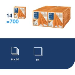 Servett TORK LinStyle orang39x39cm 50/fp