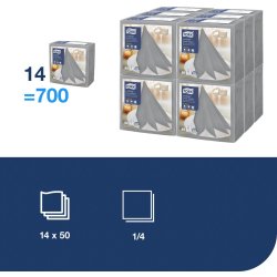 Servett TORK LinStyle grå 39x39cm 50/fp