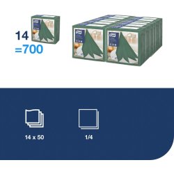 Servett TORK LinStyle grön 39x39 50/fp