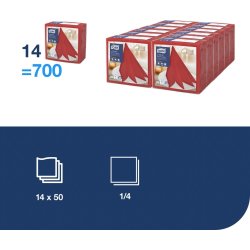 Servett TORK LinStyle röd 39x39cm 50/fp