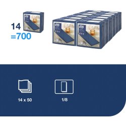 Servett TORK LinStyle mblå 39x39cm 50/fp