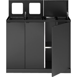 Bica 955 Avfallsstation 4 hinkar m. lock,Antracit