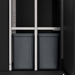 Bica 955 Avfallsstation 4 hinkar m/lock, Svart