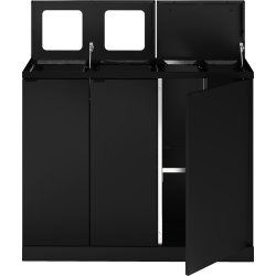 Bica 955 Avfallsstation 4 hinkar m/lock, Svart