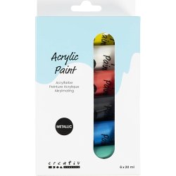 Akrylfärg A'Color 6x20 ml metallisk standard