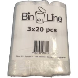 Soppåsar m/stjärnbotten 40L, 60x90cm, 10my, Klar