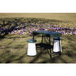 CapableX Hopfällbart set bord & pallar m/led