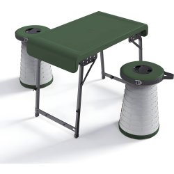 CapableX Hopfällbart set bord & pallar m/led