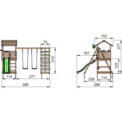 Jungle Gym Casa 2.1 lektorn m/climb och rutschkana