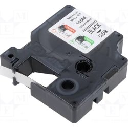 Dymo RHINO Permanent Polyester 9mm, svart på klar