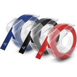 Dymo 3D präglingstape, 9 mm x 3 m i svart/röd/blå