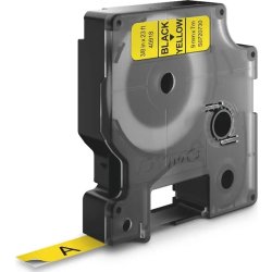 Dymo D1 etikettape, 9 mm, svart på gul
