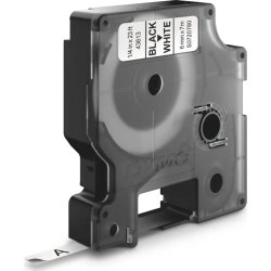 Dymo D1 etikettape 6mm, svart på vitt