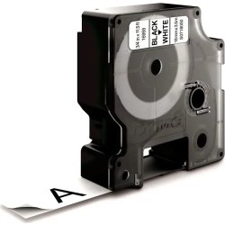 Dymo D1 flexibel tape, 19 mm, svart på vit