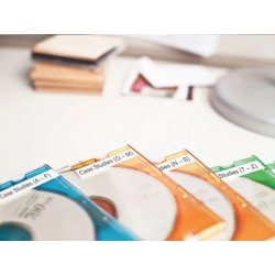 Dymo D1 etikettape, 19 mm, svart på vit