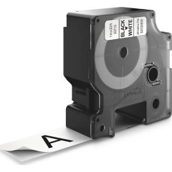 Dymo D1 etikettape, 24 mm, svart på vit