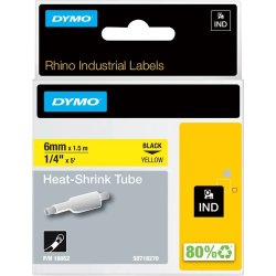 Dymo RhinoPro, 6 mm, krympslangstape, gul