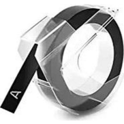 Dymo 3D präglingstape, 9 mm, vit på svart