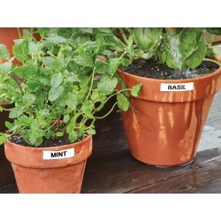 Dymo D1 polyestertape, 19 mm, svart på vit