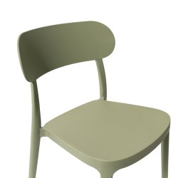 Haiti Matstol, plast, UV, stapelbar, olivengrön