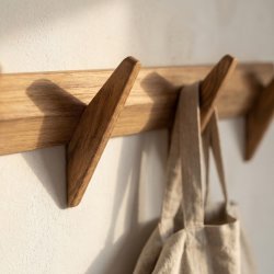 NordicLine Hängare, oljad ek/4 krokar, L80 cm