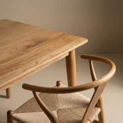 NordicLine matsalsset med 4 stolar med flät, ek