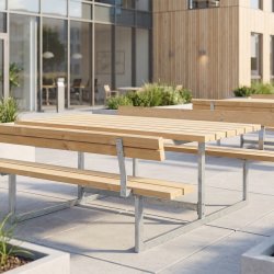 Plus Basic bänkset med ryggstöd, Thermowood