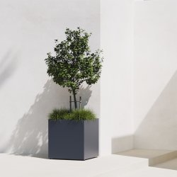 Herstera Blomlåda, utomhus, svart, 50x50x50