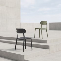 Haiti Stapelstol, plast, UV, stapelbar, mörkgrå