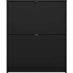 Skoskåp BudgetLine 2 fällbara luckor 2 fack Svart