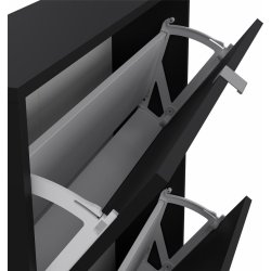 Skoskåp BudgetLine 2 fällbara luckor 2 fack Svart