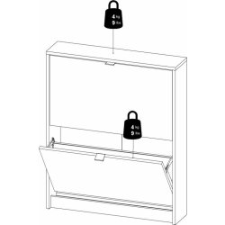 Skoskåp BudgetLine 2 fällbara luckor 2 fack Svart