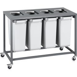 Sorteringsvagn Light, 4 behållare, 240 L.