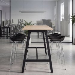 Talk Högbord, svart ram/ek-laminat, 180x70 cm