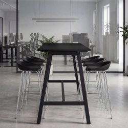 Talk Högbord, svart ram/svart laminat, 180x70 cm