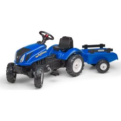 FALK New Holland traktor med vagn, blå