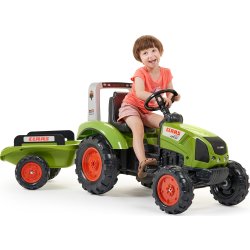 FALK Claas traktor med vagn, grön