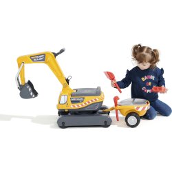 FALK Super Builder grävmaskin med vagn, gul
