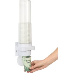 Väggdispenser, för Ø50-80 mm koppar, ABS/PP, vit