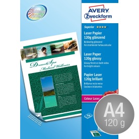 Avery laser fotopapir, glossy, A4/120g/200ark