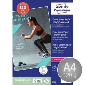 Avery laser-fotopapper, glansigt, A4 / 120 g / 200