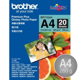 Brother Glossy Inkjet fotopapper A4 / 260 g / 20 s