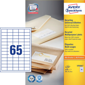 Avery LR3666 adr.etiketter, 38 x 21,2mm, 6500stk