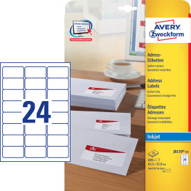 Avery J8159-25 adressetiketter, 65,5x33,9 mm