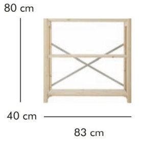 ABC förvaringshylla HxBxD: 80x83x40 cm, natur